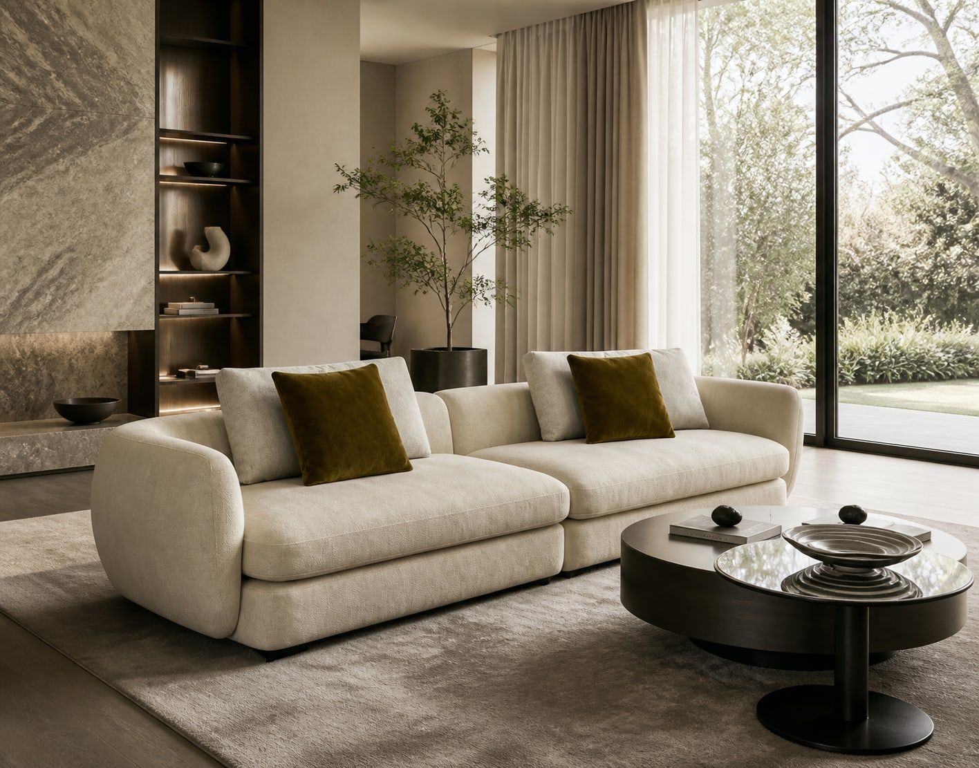 Modern Sofa (Genuine leather) styled in a FADIOR HOME interior setting