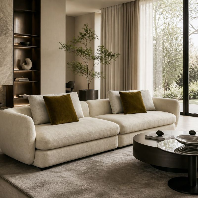 Modern Sofa (Genuine leather) styled in a FADIOR HOME interior setting