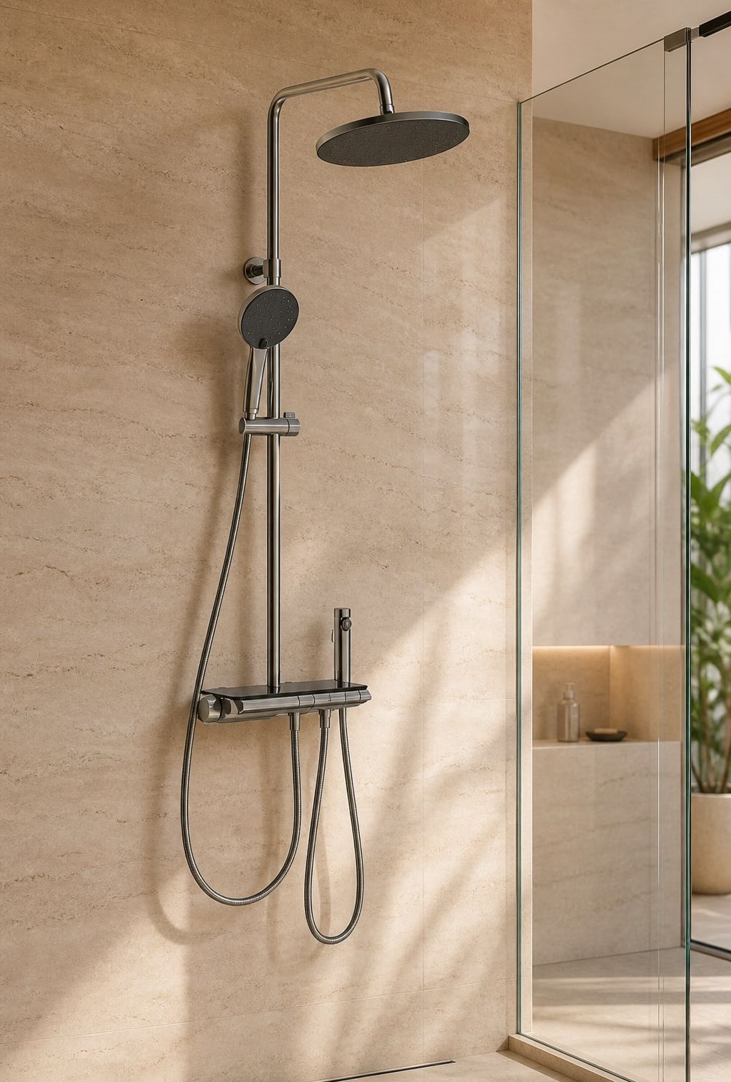 Shower Faucet System styled in a FADIOR HOME interior setting