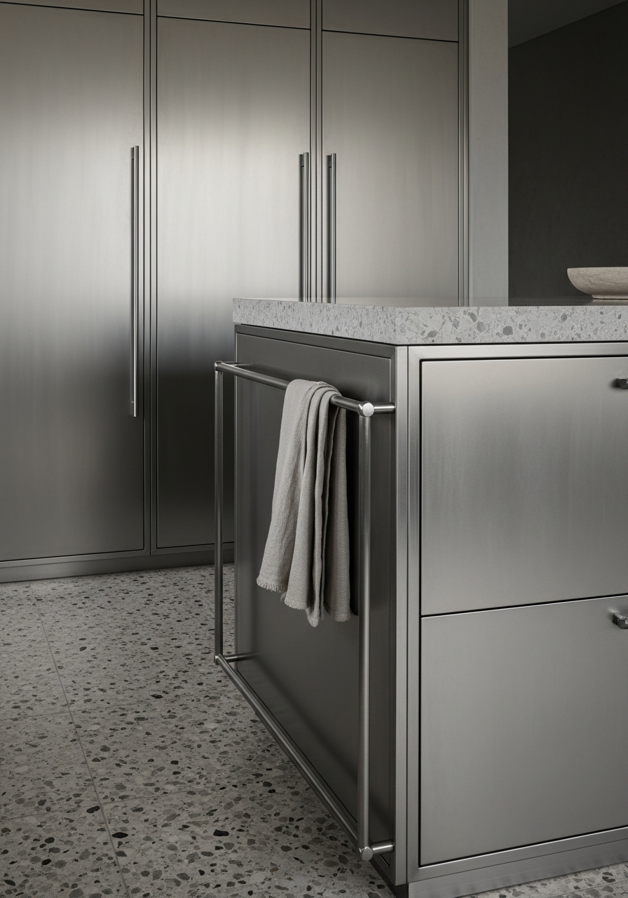 Fadior Abyss Kitchen Suite — close-up of stainless steel finish and hardware detail