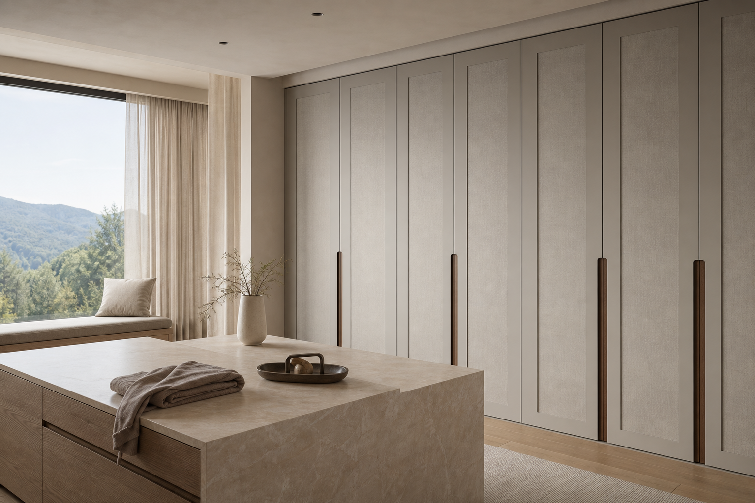 Fadior Radiance Wardrobe Suite with Milan Forecast Dressing Wall — lifestyle setting with natural light and residential styling