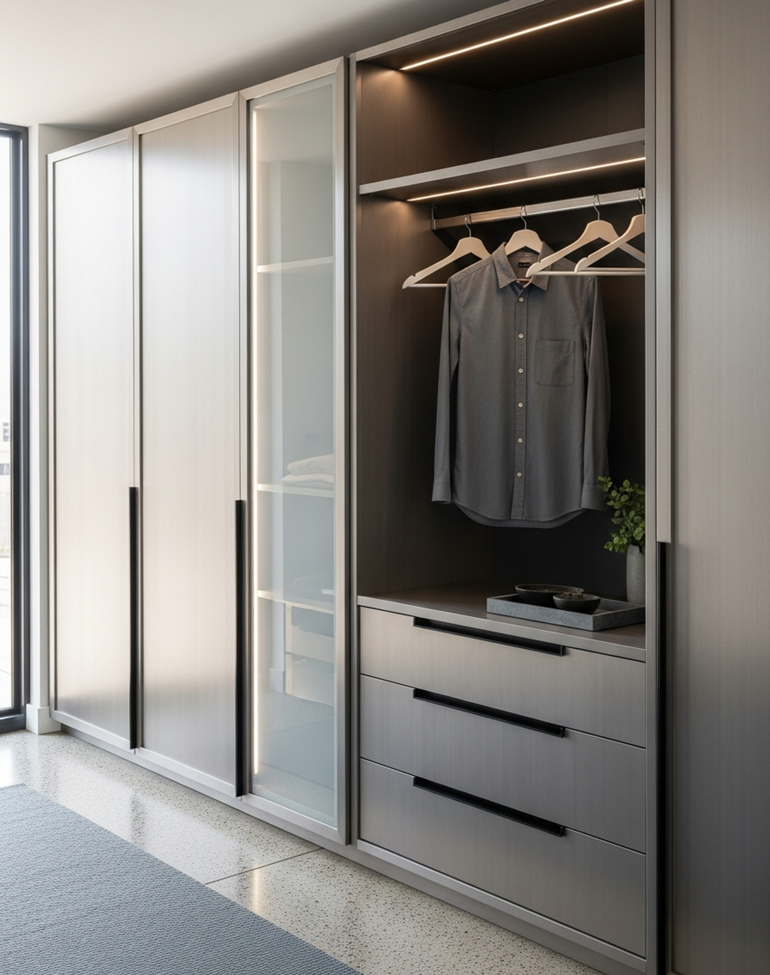 Fadior Brera Wardrobe Suite — interior room context showing cabinet integration