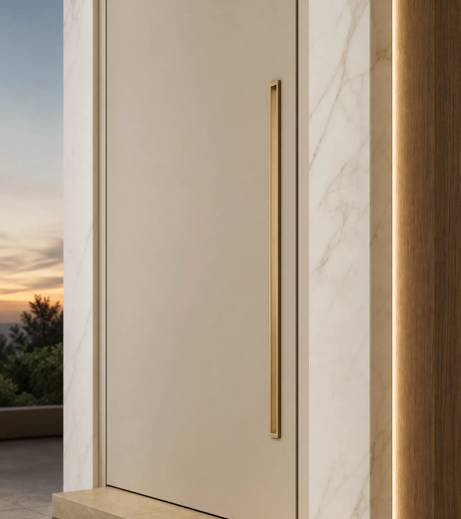 Suite de Puerta Interior Silhouette con Jamba Oculta de Revelado Pizarra acabado y detalle