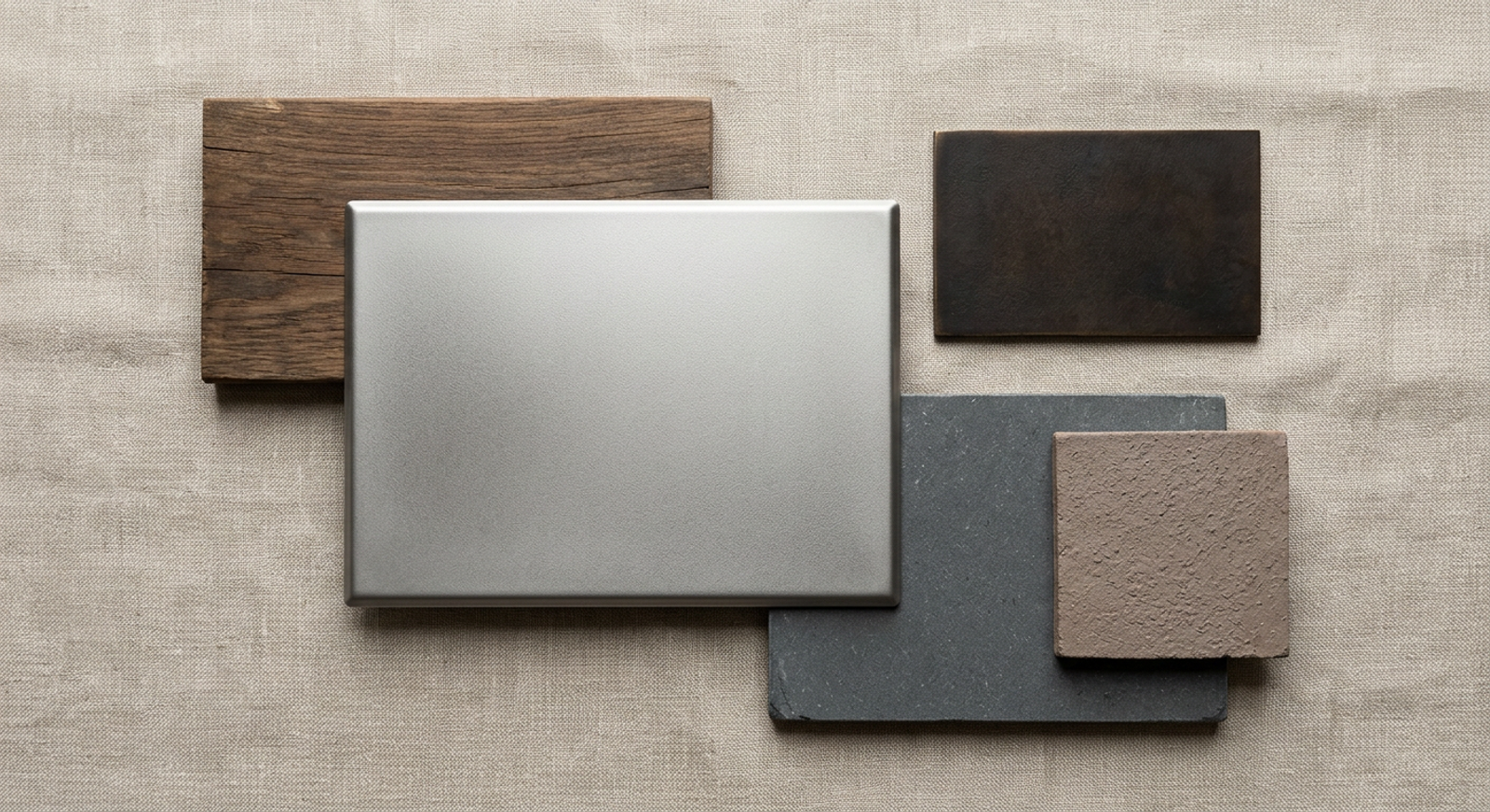 Bead-Blasted Matte Finish material palette with complementary finishes