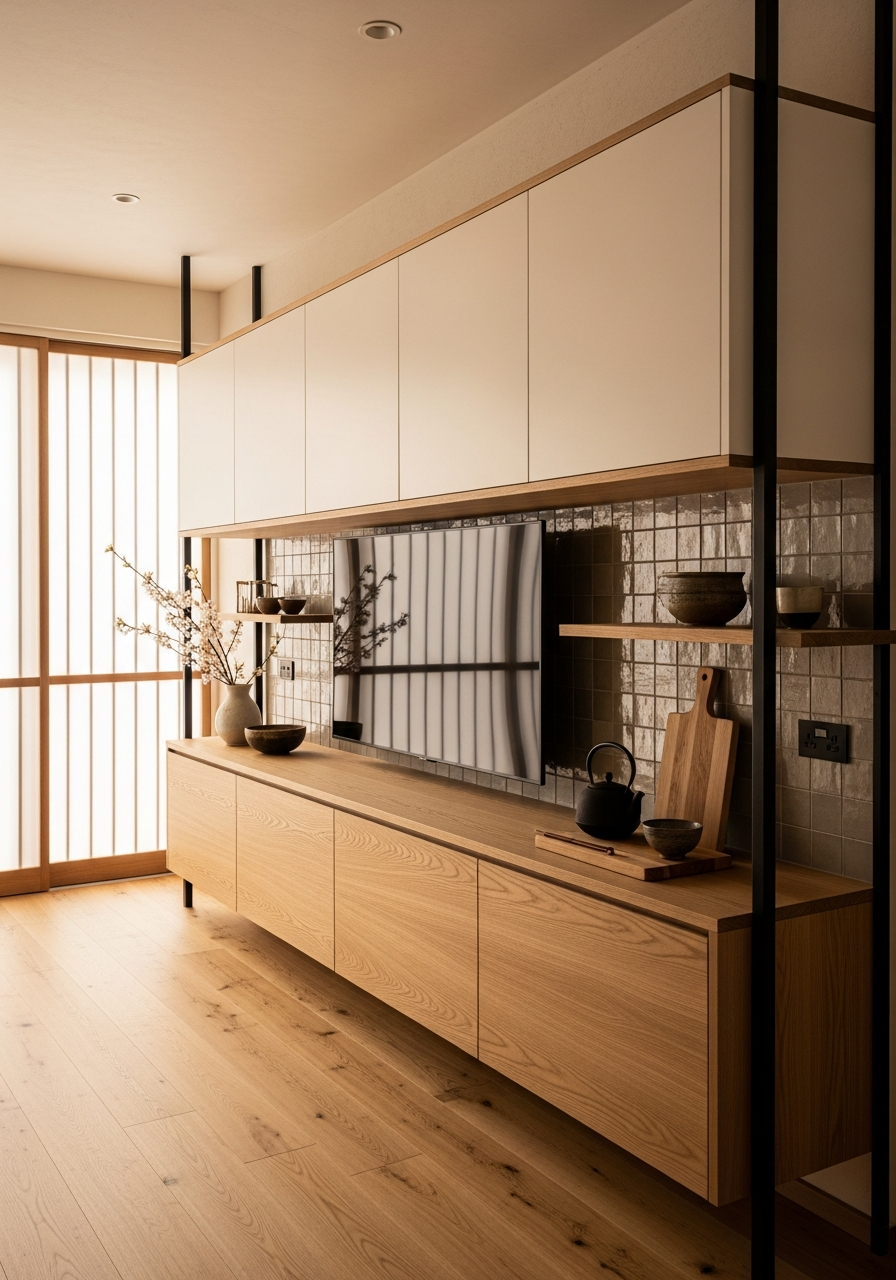 Fadior Patina Living Room Suite — interior room context showing cabinet integration