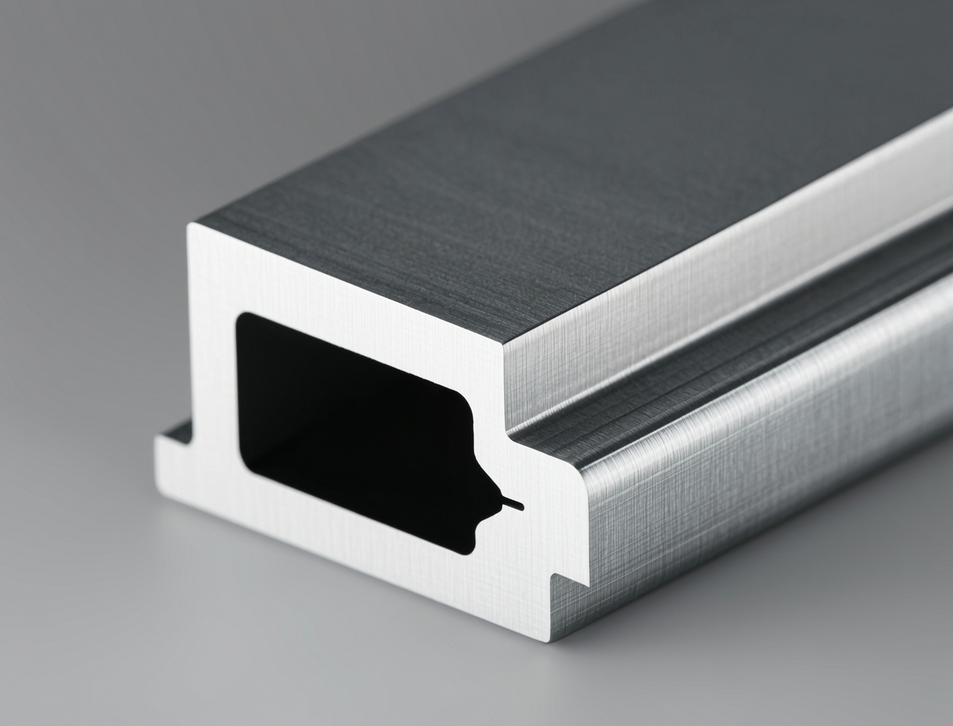 Close-up macro texture of 6063 Aluminum Alloy Extrusion Profile