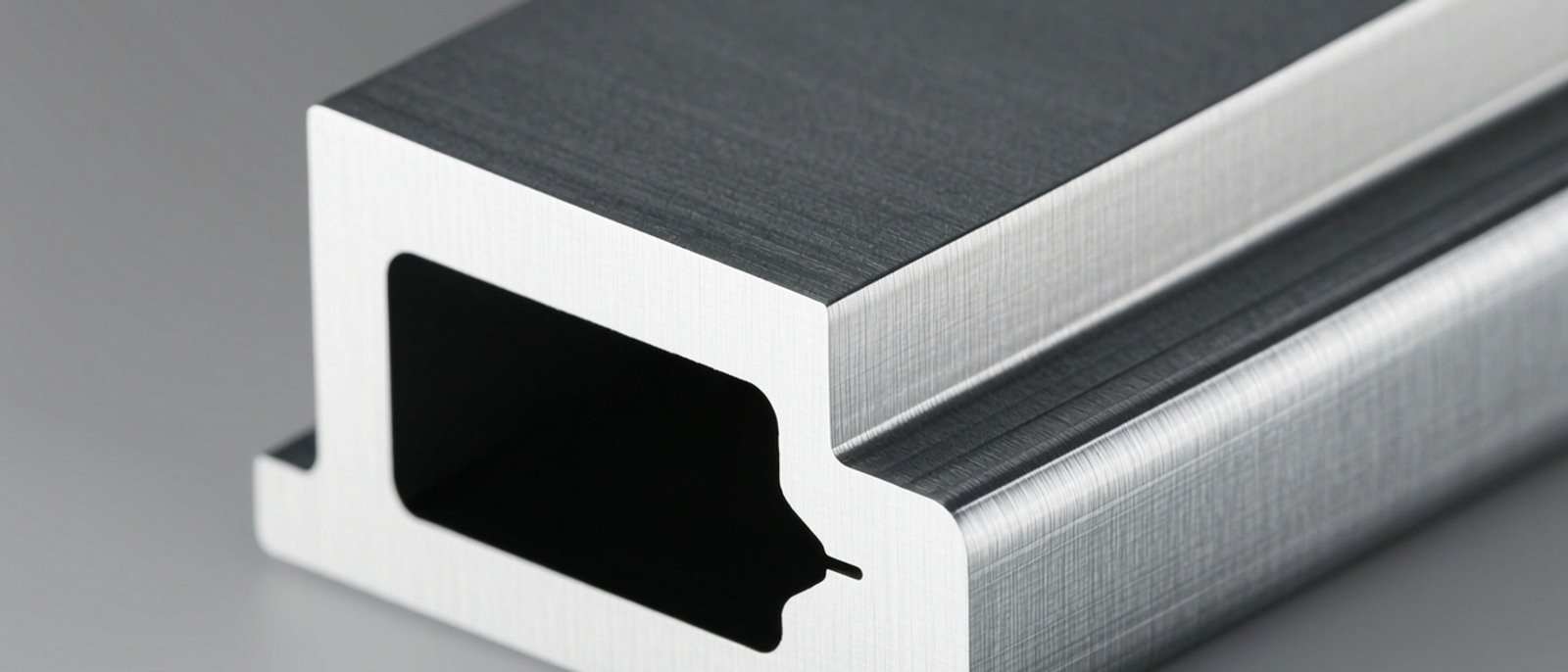 Close-up macro texture of 6063 Aluminum Alloy Extrusion Profile