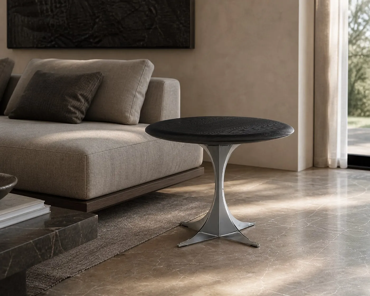 Elm Veneer Side Table