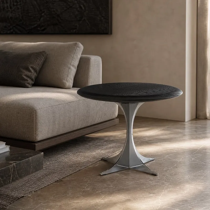 Elm Veneer Side Table