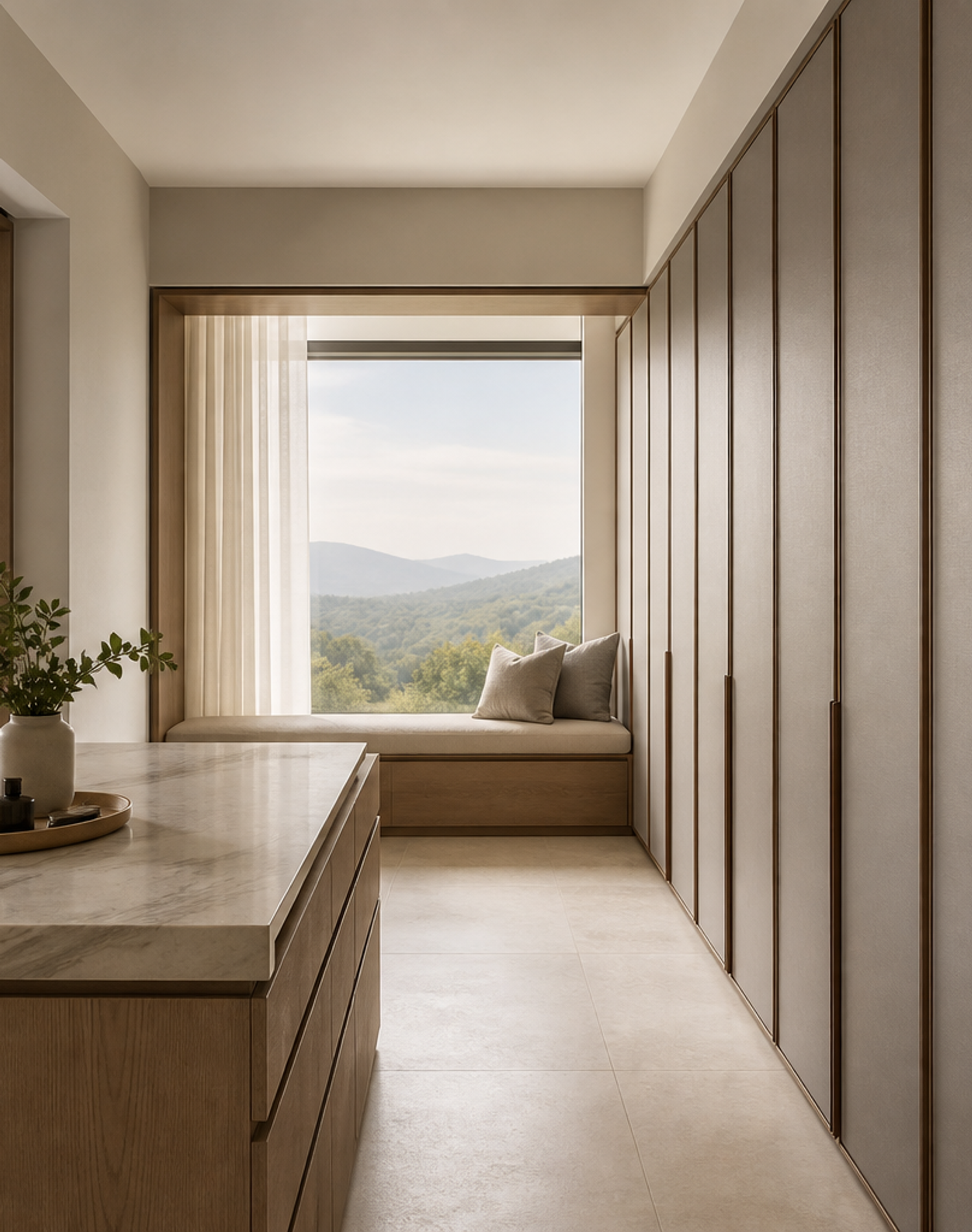 Fadior Radiance Wardrobe Suite with Milan Forecast Dressing Wall — interior room context showing cabinet integration