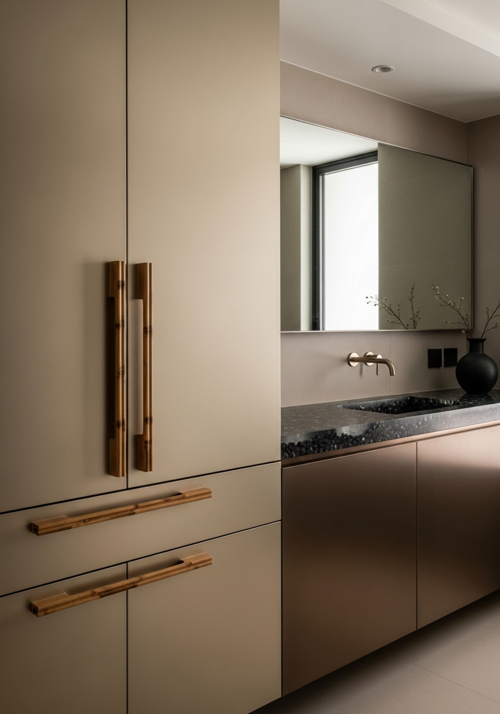 Fadior Taipei Xinyi Apartment — bathroom vanity with premium material integration