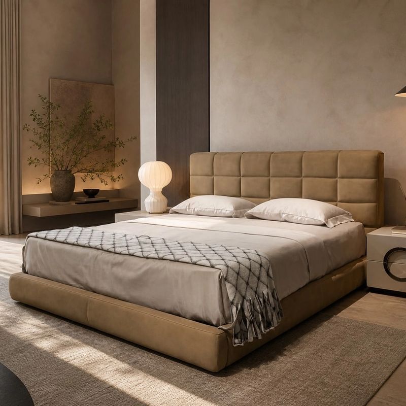 Upholstered Bed (Fabric) styled in a FADIOR HOME interior setting