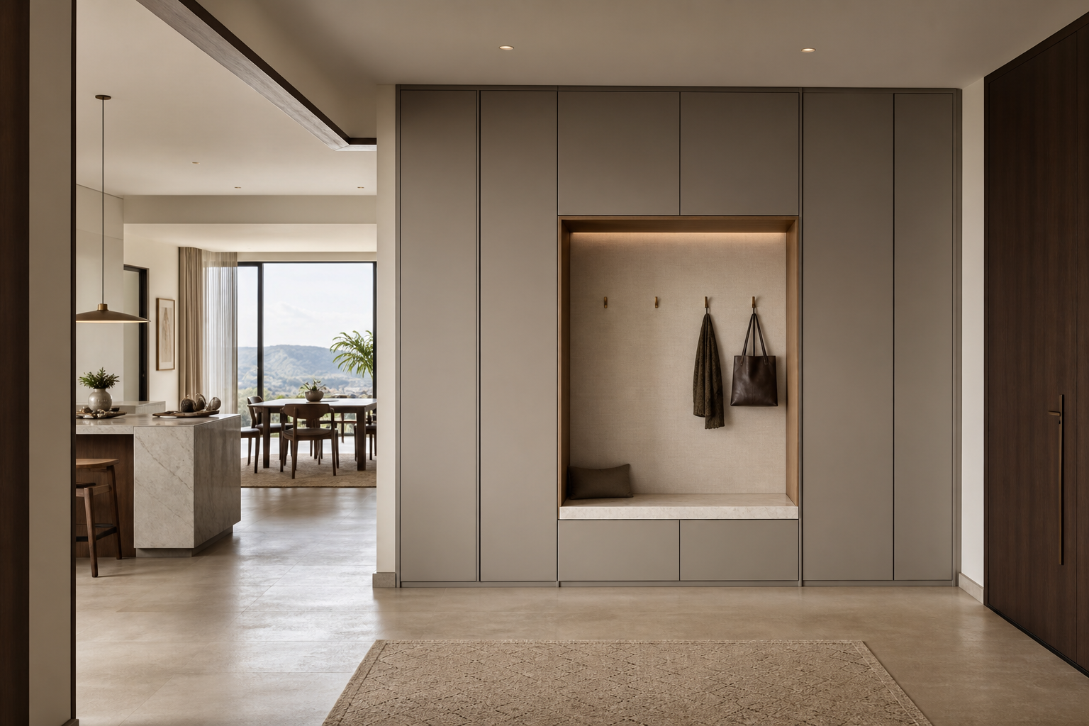 Fadior Loggia Precision Arrival Service Wall — interior room context showing cabinet integration