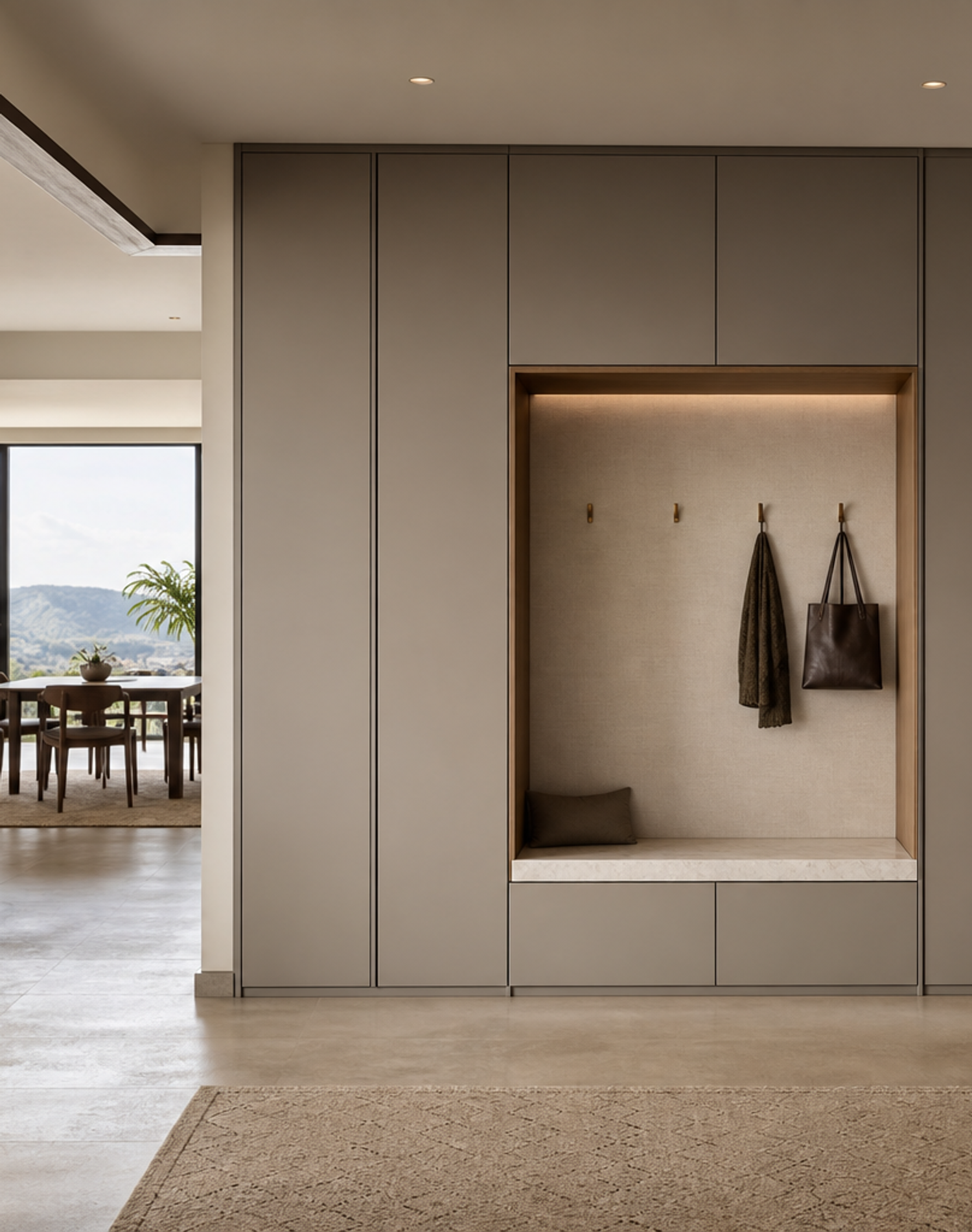 Fadior Loggia Precision Arrival Service Wall — interior room context showing cabinet integration