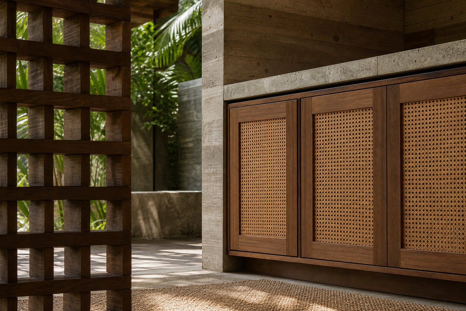 Fadior Grotto Wine Cabinet Suite with Amber Vault Serving Bay — close-up of stainless steel finish and hardware detail