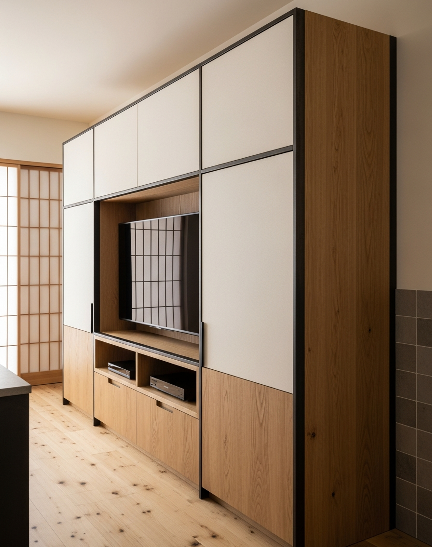 Fadior Essence Living Room Suite — interior room context showing cabinet integration