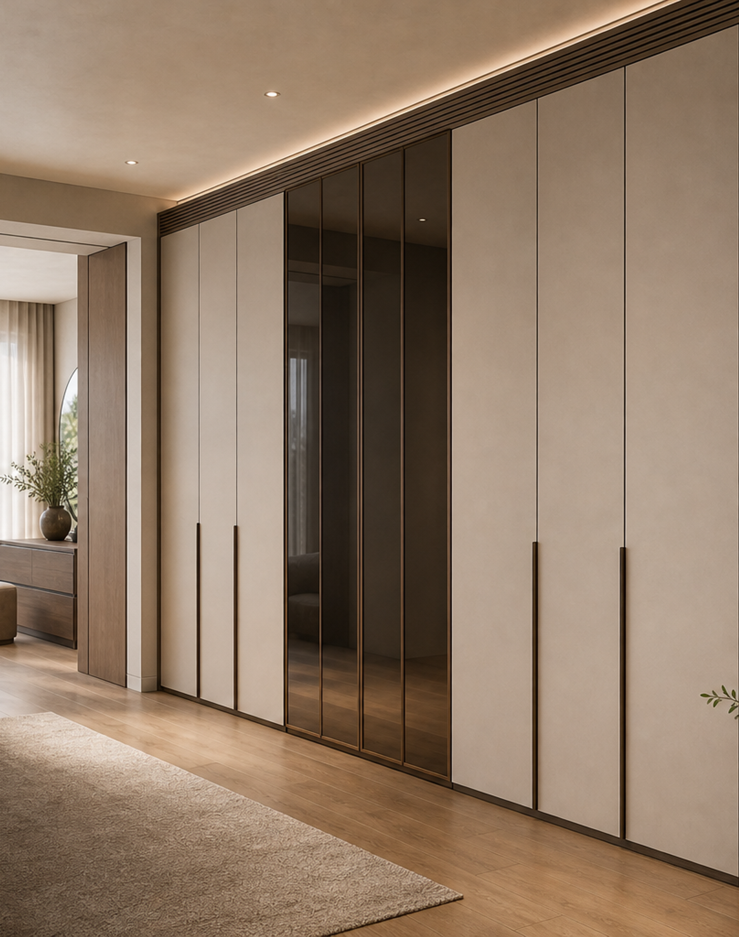 Fadior Voyage Wardrobe Suite with Atelier Gallery Spine — interior room context showing cabinet integration