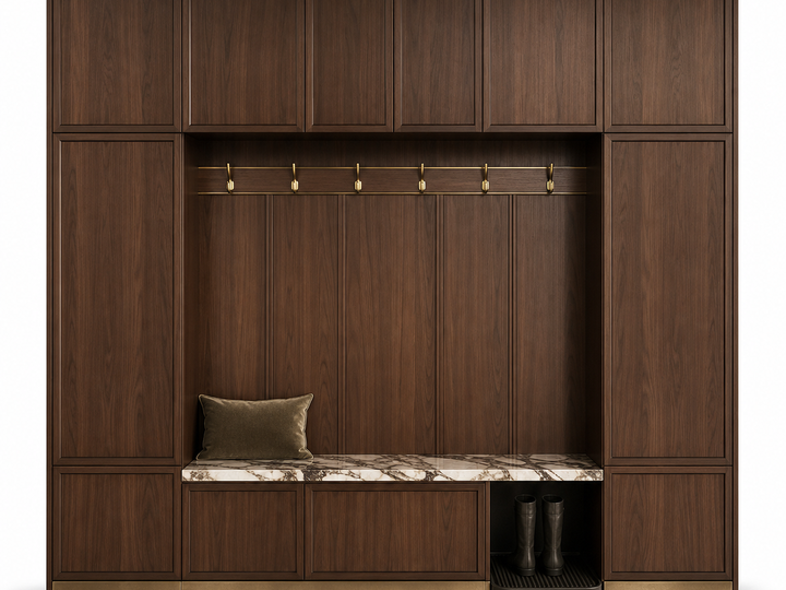 Fadior Savile Entryway Suite with Rainscreen Boot Dock — 304 stainless steel entryway system, front view