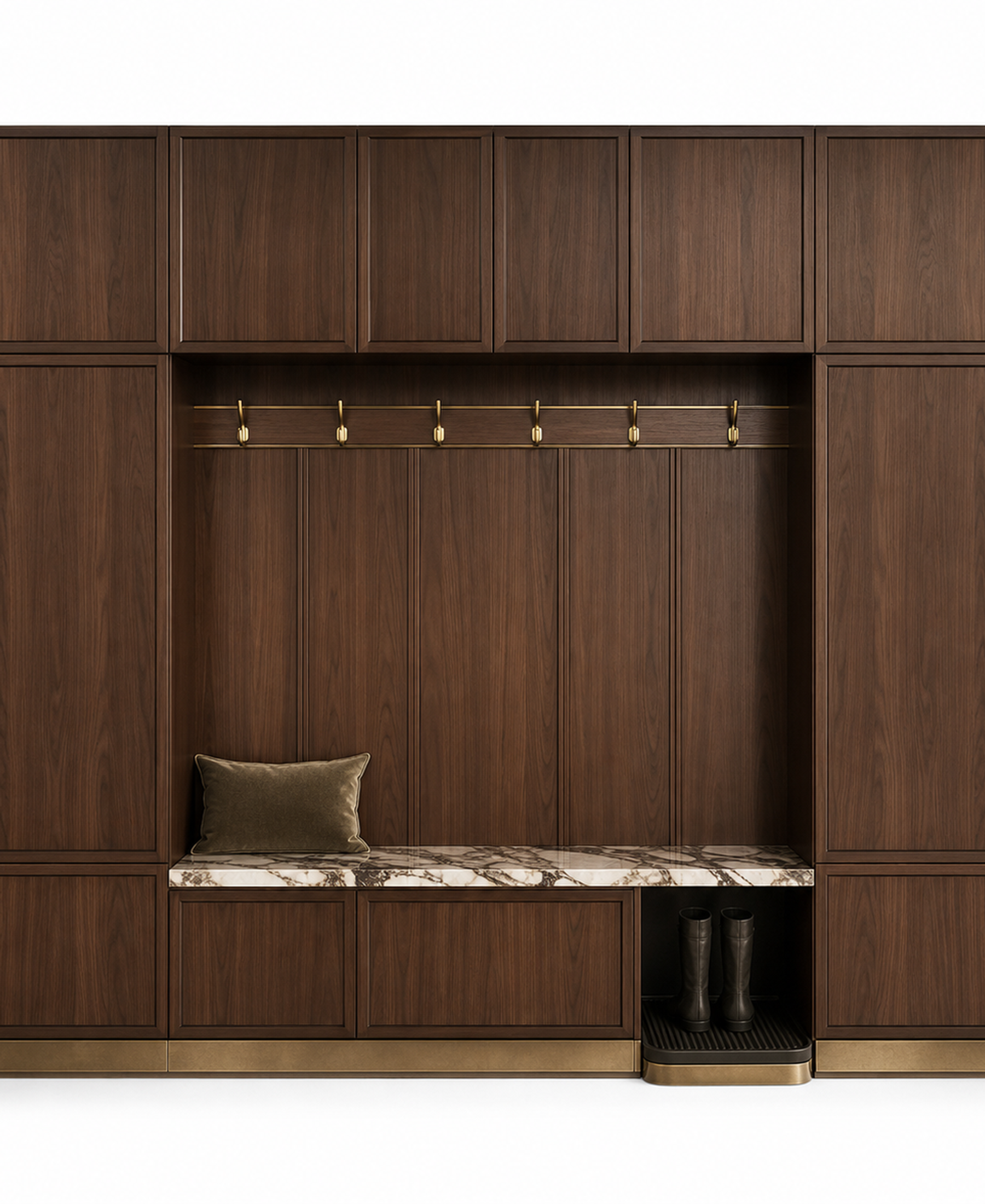 Fadior Savile Entryway Suite with Rainscreen Boot Dock — 304 stainless steel entryway system, front view