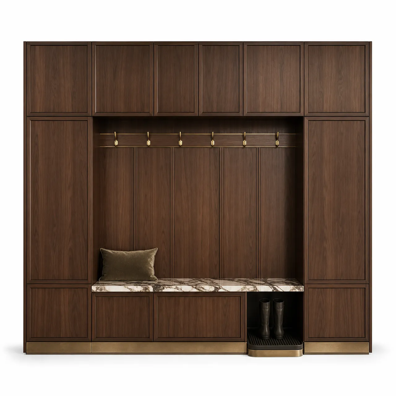 Fadior Savile Entryway Suite with Rainscreen Boot Dock — 304 stainless steel entryway system, front view
