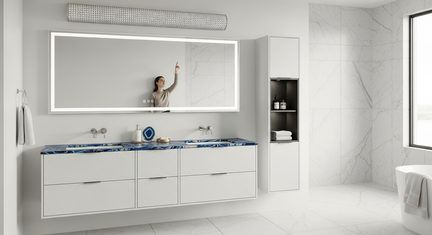 Fadior Acqua Bath and Vanity Suite — lifestyle setting with natural light and residential styling