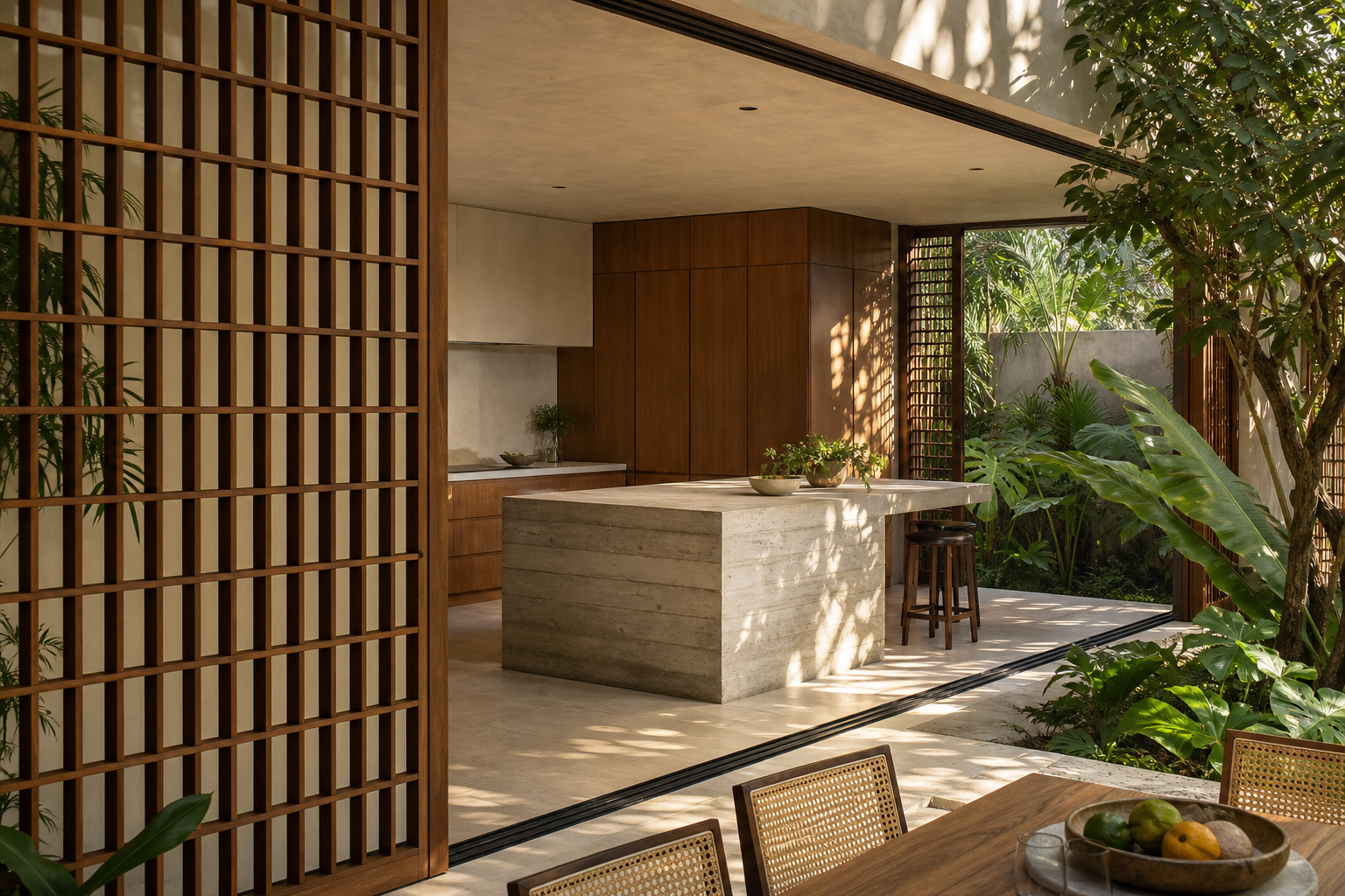 Fadior Riviera Kitchen Suite with Chromatic Service Spine — lifestyle setting with natural light and residential styling