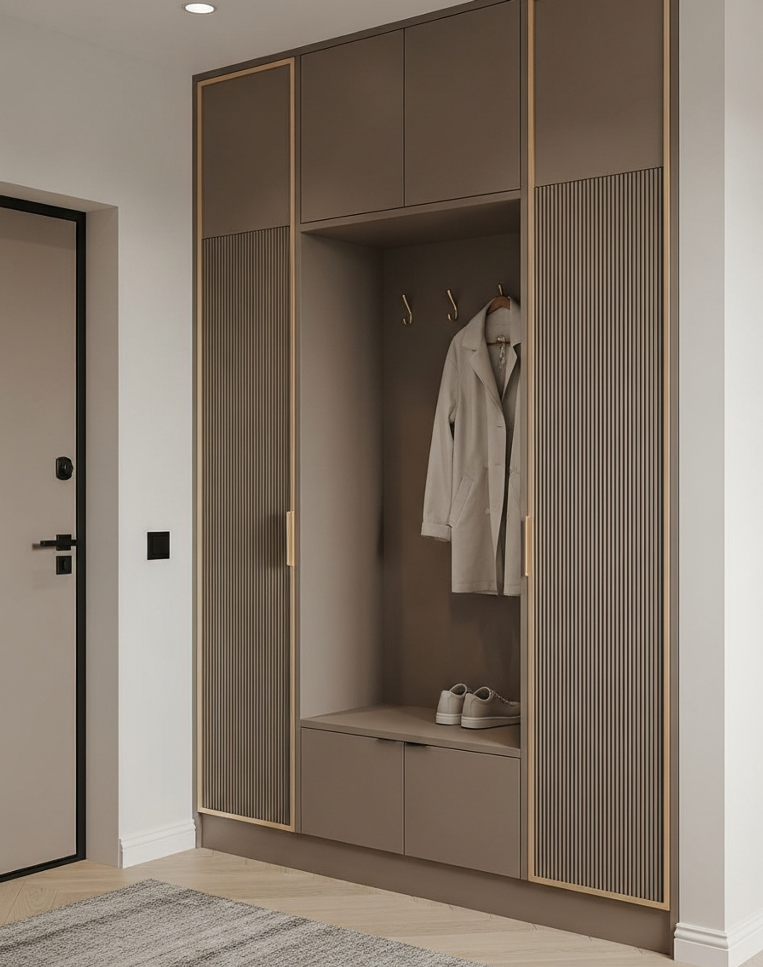Fadior Archetype Shoe Wardrobe — interior room context showing cabinet integration
