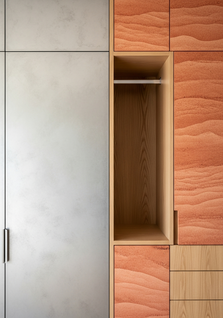 Fadior Brera Wardrobe Suite — close-up of stainless steel finish and hardware detail