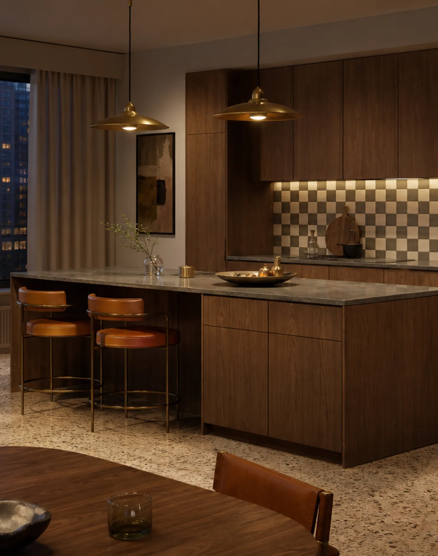 Suite de Cocina Riviera con Muro de Isla Modular Sin Tiradores estudio de adaptación