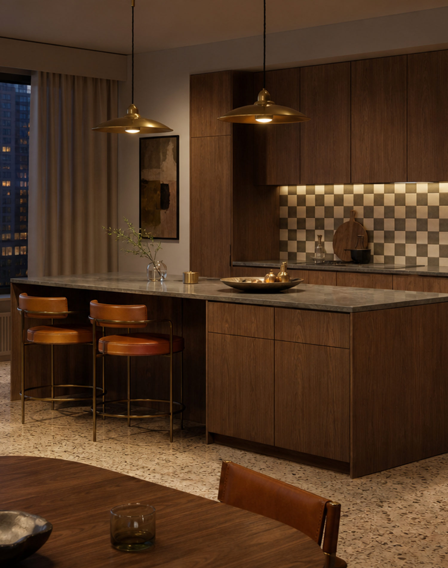 Fadior Riviera Kitchen Suite with Handle-Free Modular Island Wall — lifestyle setting with natural light and residential