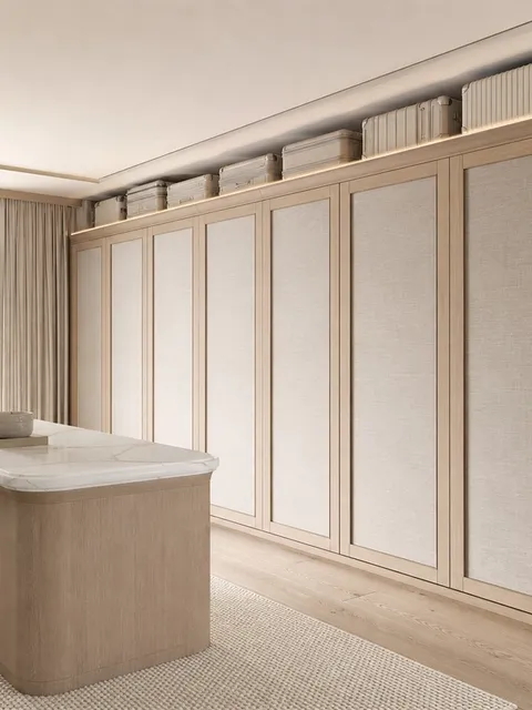 Fadior Voyage Wardrobe Suite with Quartz Luggage Gallery — 304 stainless steel wardrobe system, front view