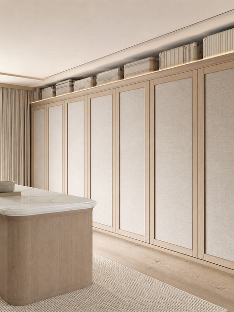 Fadior Voyage Wardrobe Suite with Quartz Luggage Gallery — 304 stainless steel wardrobe system, front view