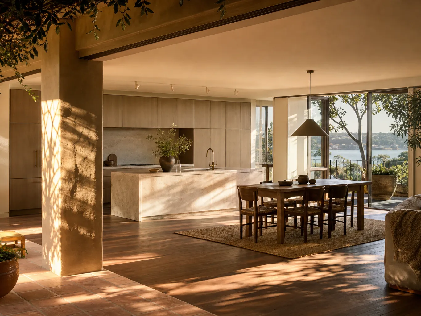 Fadior Sydney 160 sqm Living-System Apartment — Sydney living-system apartment kitchen with island, cabinet wall,