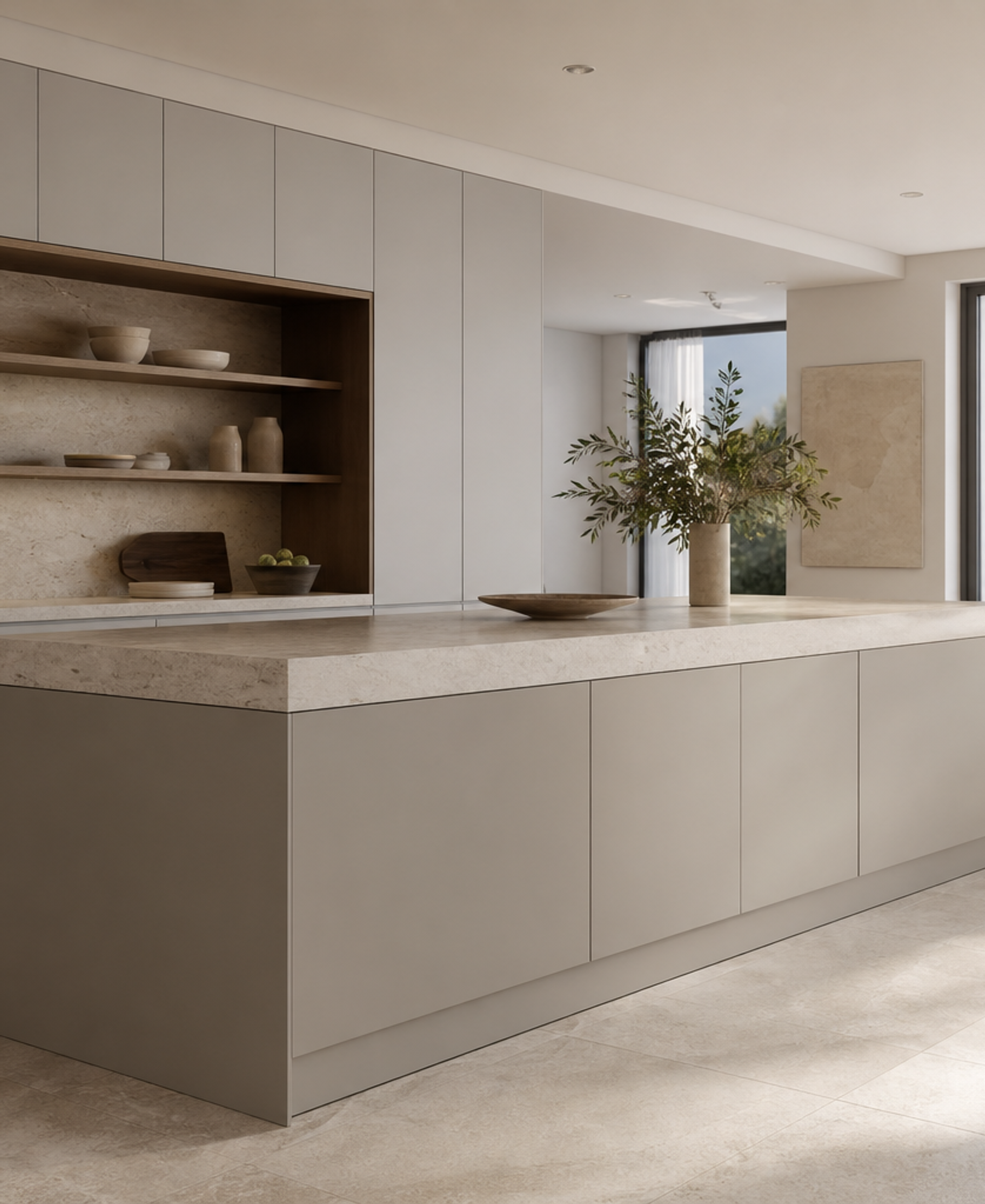 Fadior Pavilion Kitchen Suite with Panel-Less Service Threshold — 304 stainless steel kitchen system, front view