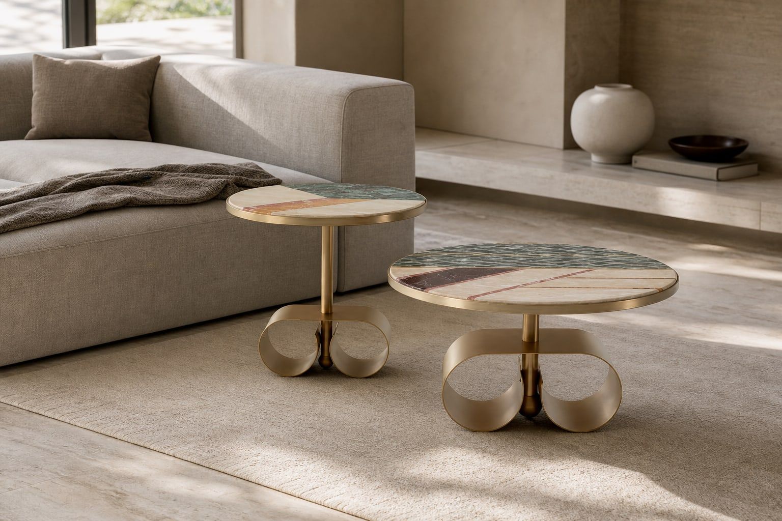 Side Table (Marble) styled in a FADIOR HOME interior setting