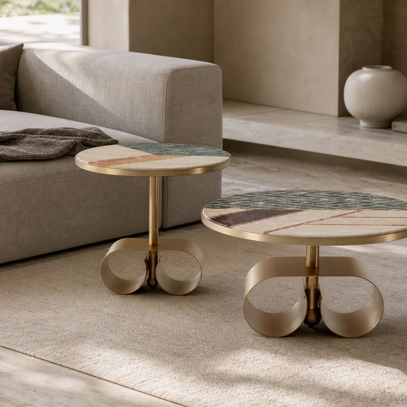 Side Table (Marble) styled in a FADIOR HOME interior setting