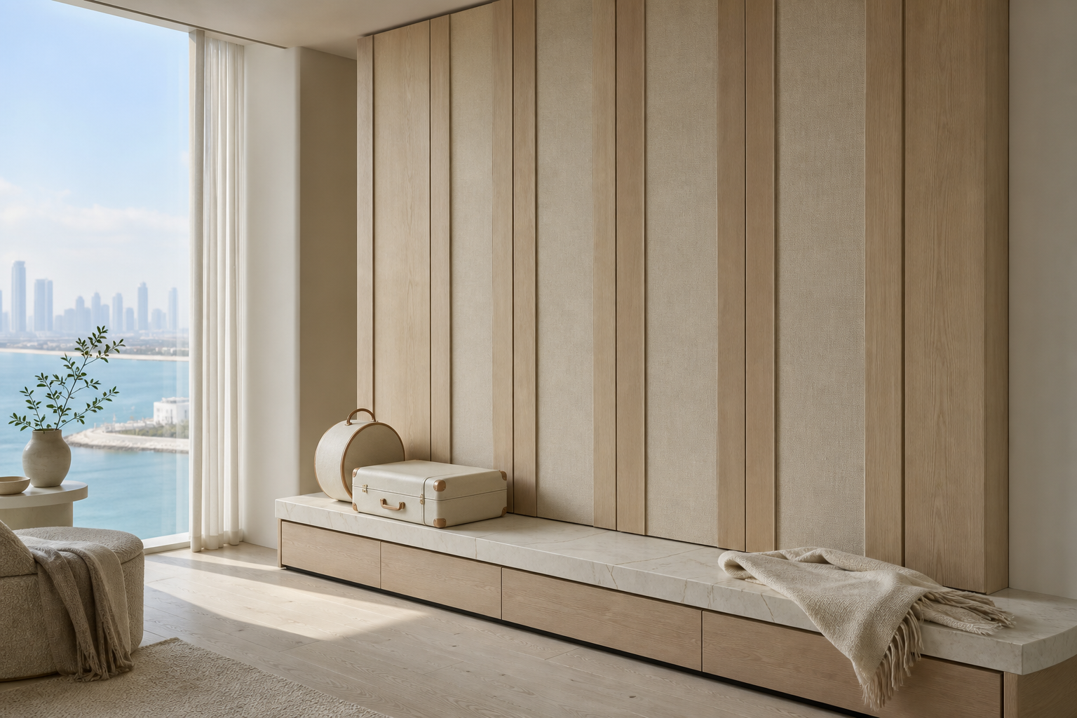Suite de Armario Voyage con Galería de Equipaje de Cuarzo estudio de adaptación