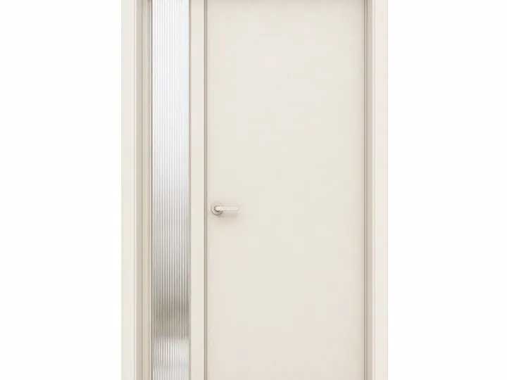 Fadior Alabaster Interior Door Suite with Fluted Sidelight Passage Door — 304 stainless steel interior door system,