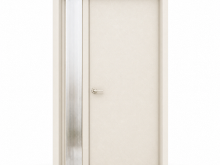 Fadior Alabaster Interior Door Suite with Fluted Sidelight Passage Door — 304 stainless steel interior door system,