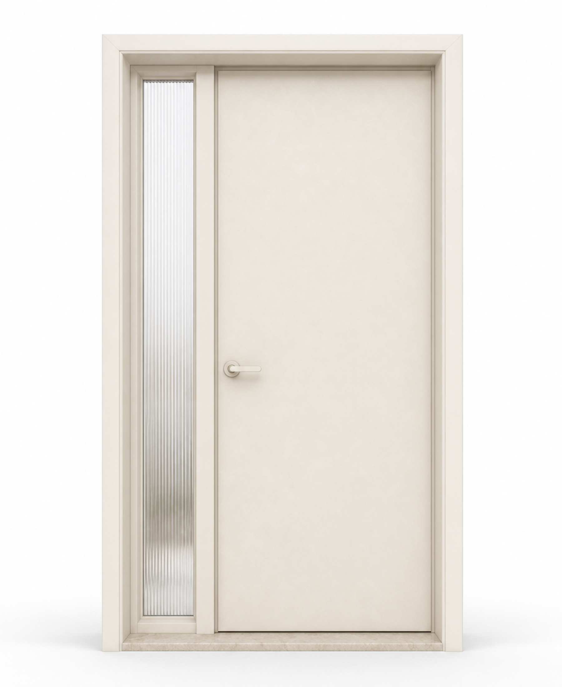 Fadior Alabaster Interior Door Suite with Fluted Sidelight Passage Door — 304 stainless steel interior door system,