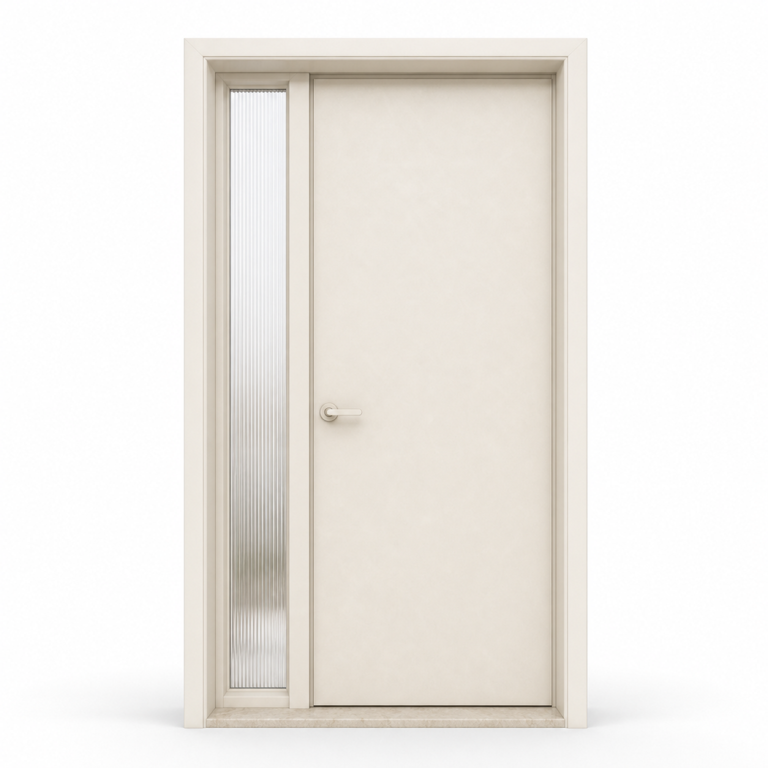 Fadior Alabaster Interior Door Suite with Fluted Sidelight Passage Door — 304 stainless steel interior door system,