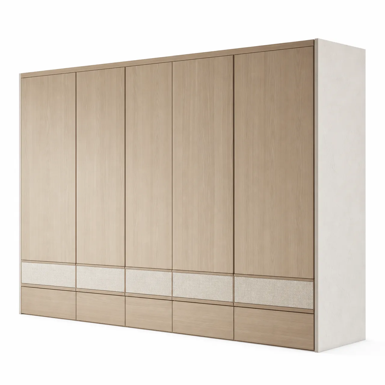 Fadior Radiance Wardrobe Suite with Linen Watch Arcade — 304 stainless steel wardrobe system, front view