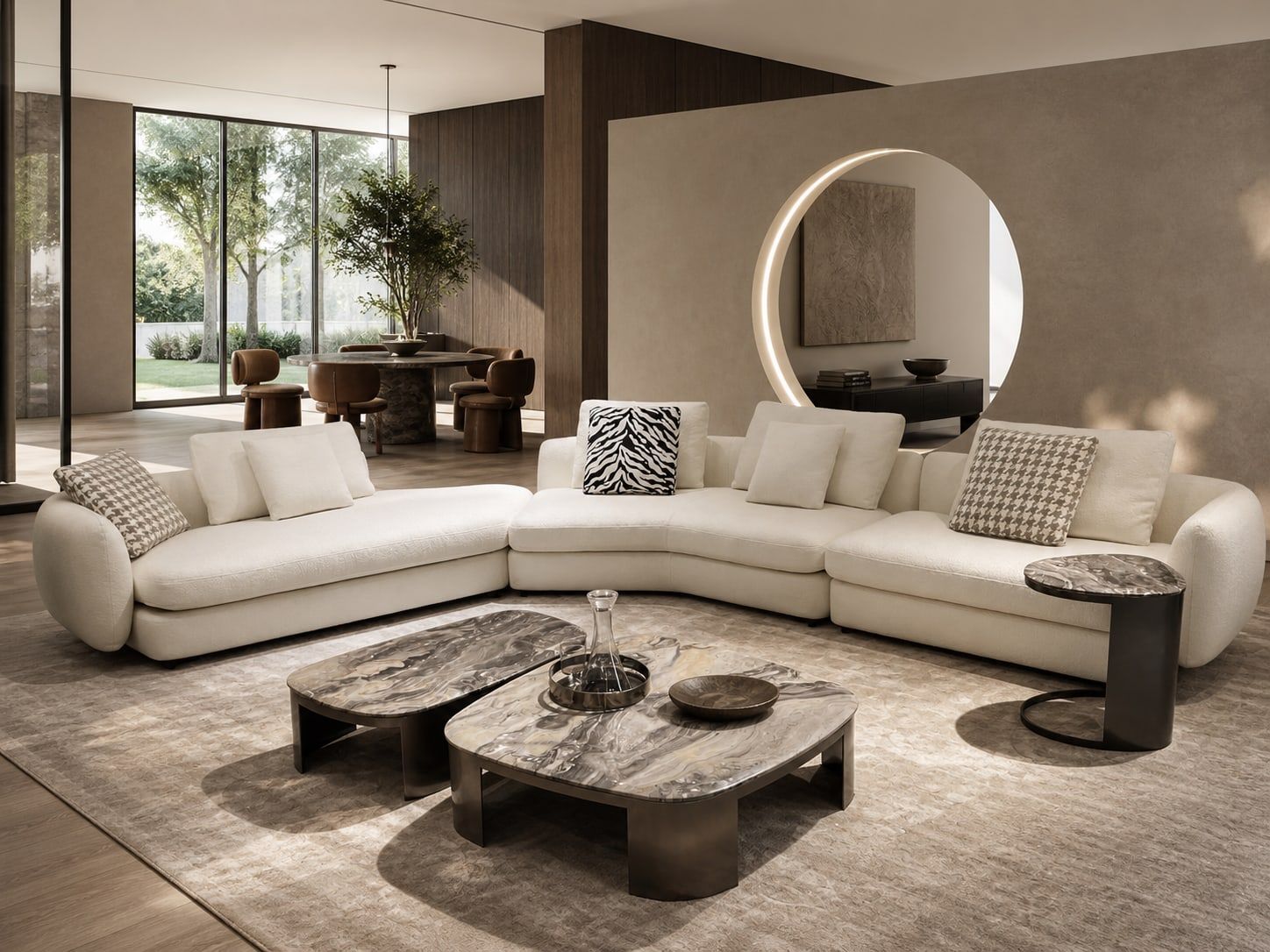 Modern Sofa (Genuine leather) styled in a FADIOR HOME interior setting