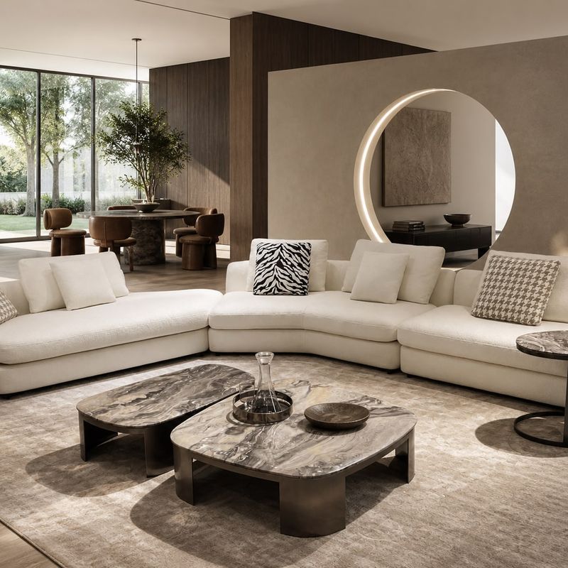 Modern Sofa (Genuine leather) styled in a FADIOR HOME interior setting