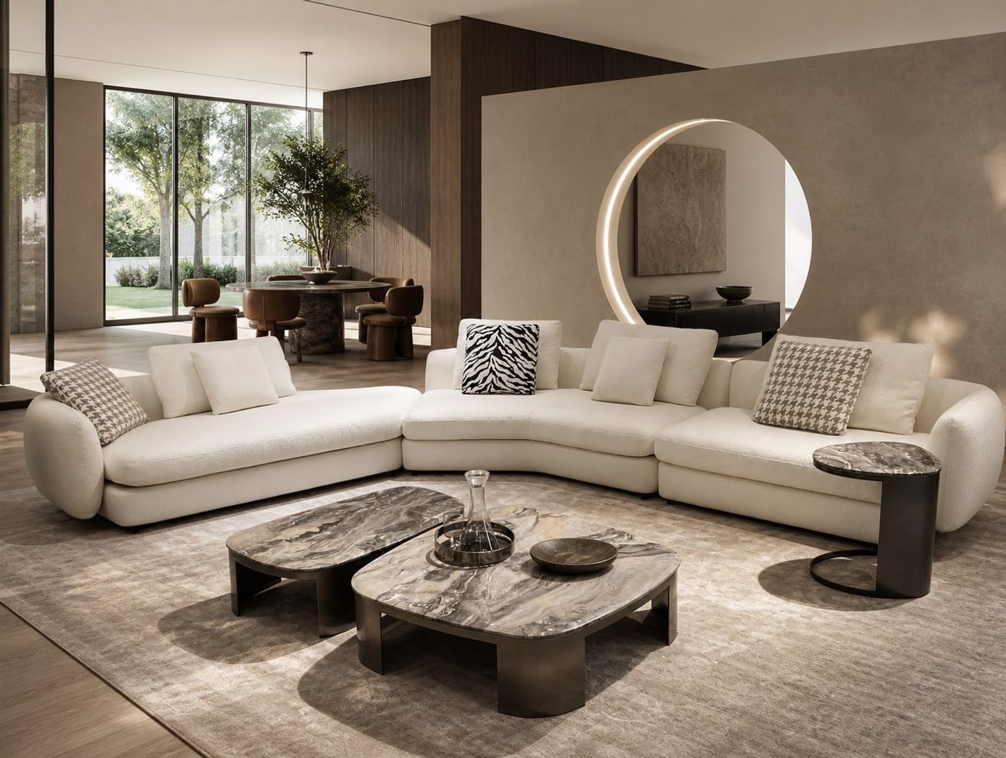 Modern Sofa (Genuine leather) styled in a FADIOR HOME interior setting