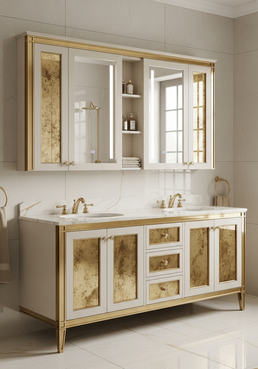 Fadior Acqua Bath and Vanity Suite — 304 stainless steel bath and vanity system, front view