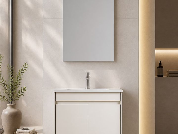 Bathroom Vanity Cabinet styled in a FADIOR HOME interior setting
