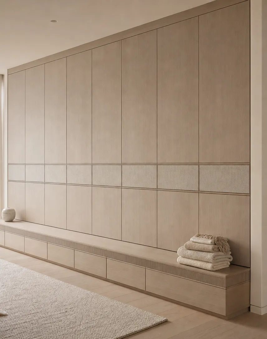 Fadior Radiance Wardrobe Suite with Linen Watch Arcade — interior room context showing cabinet integration