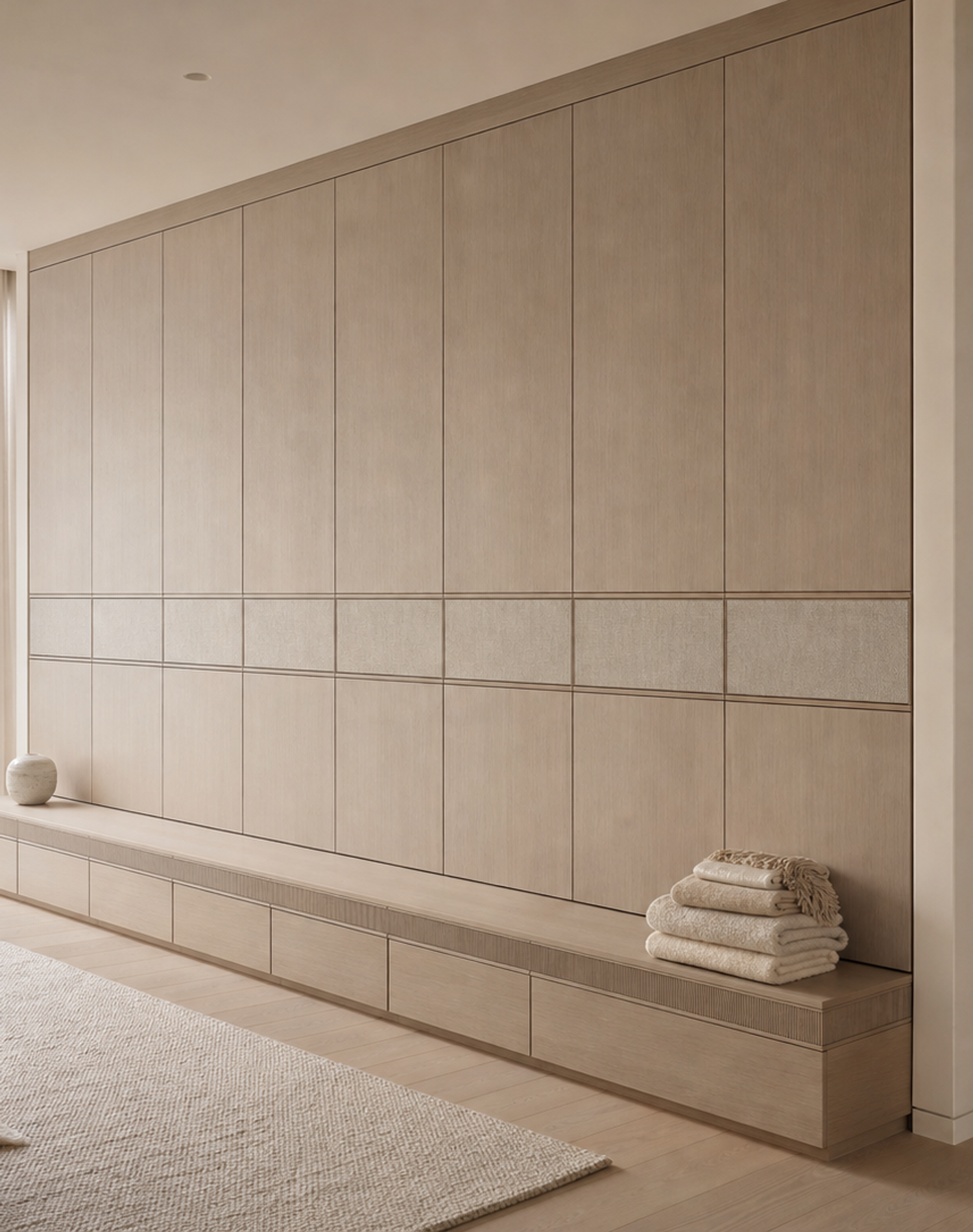 Fadior Radiance Wardrobe Suite with Linen Watch Arcade — interior room context showing cabinet integration