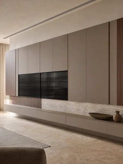 Suite de Sala de Estar Zenith con Muro Multimedia Flotante
